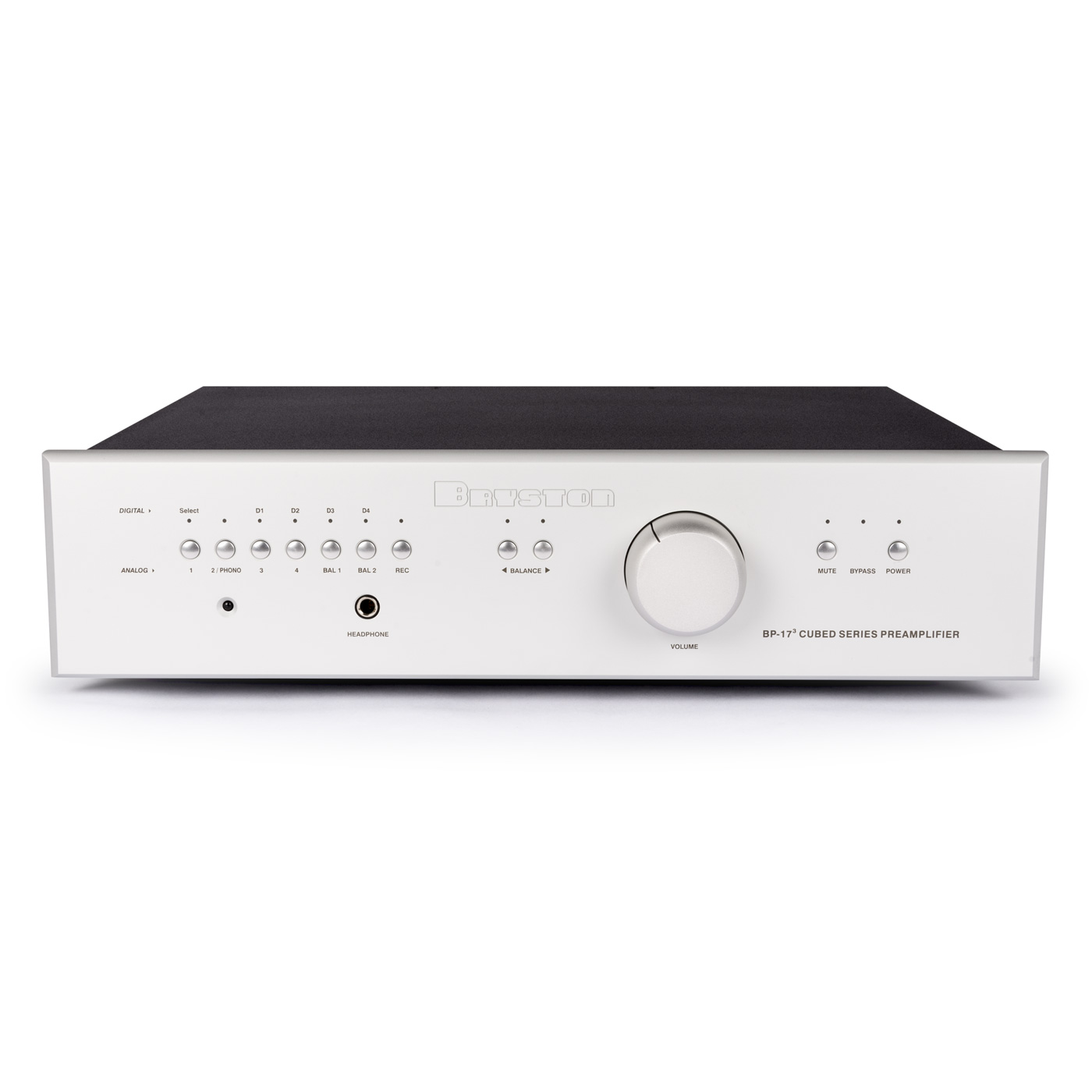 Front of Bryston BP-17Â³DA Stereo Preamp with DAC