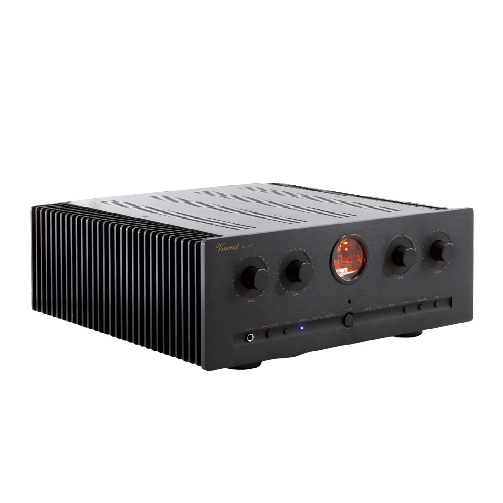 Angled right view of the Vincent Audio SV-737 Hybrid Stereo Integrated Amplifier Black