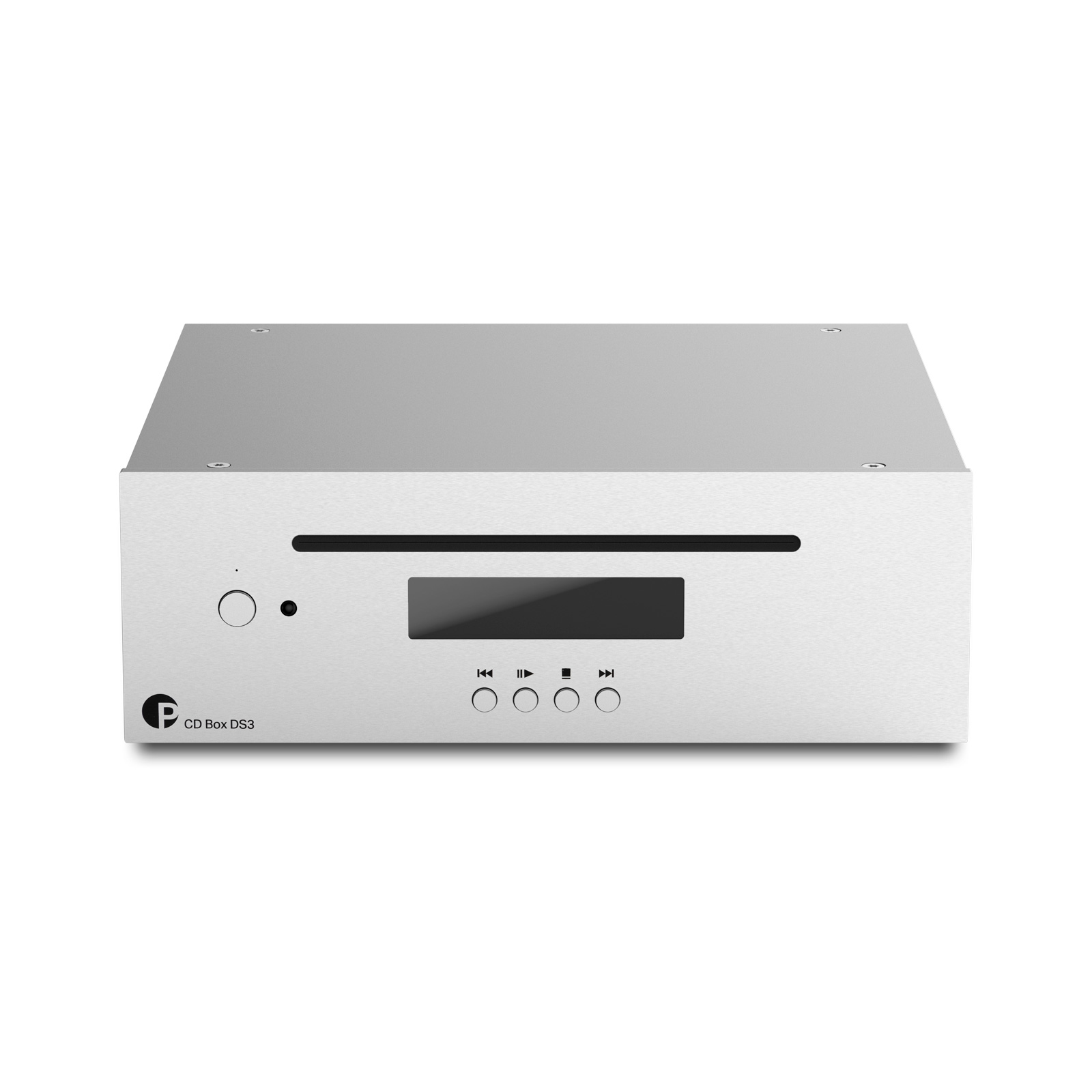 Front view of the Pro-Ject CD Box DS3 CD Player in Silver