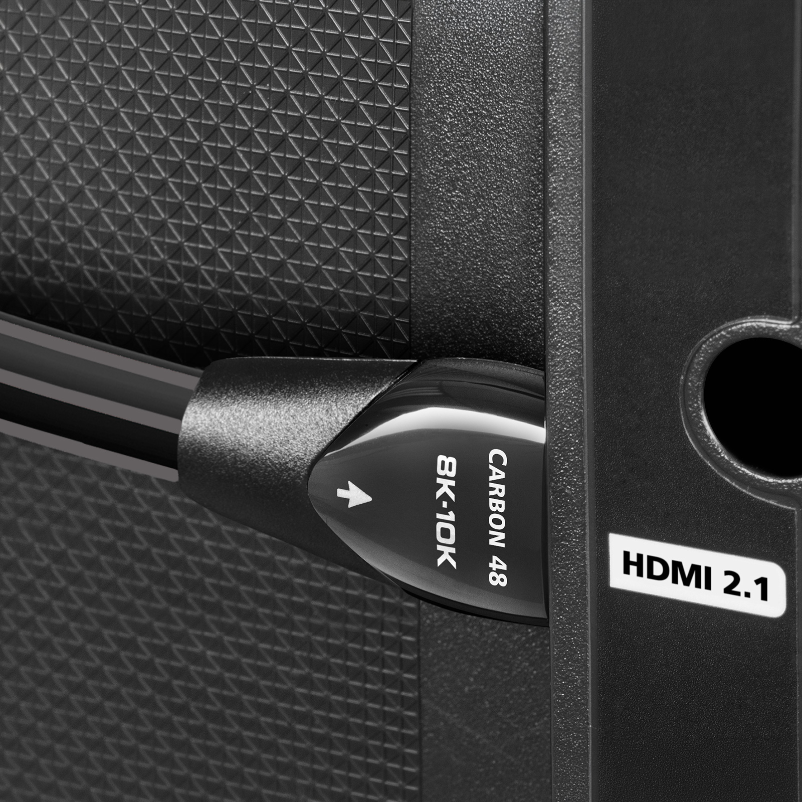 AudioQuest Cinnamon 48 2.1 HDMI Cable plugged in