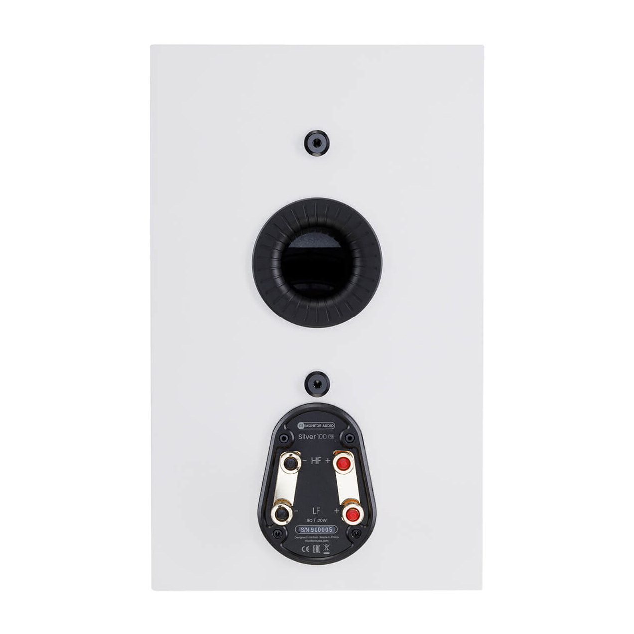 Back of Monitor Audio Silver 100 7G Bookshelf Speakers