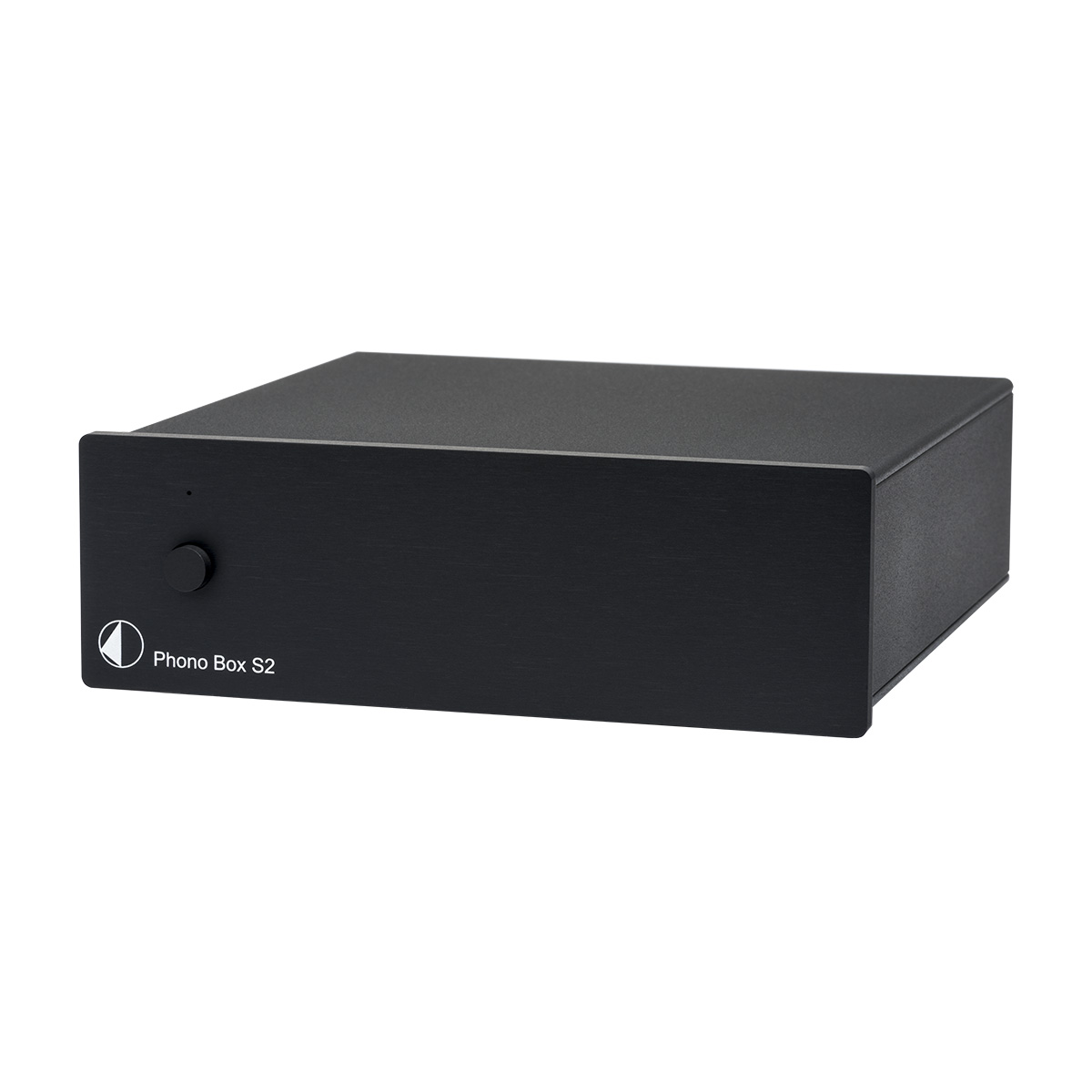 Front of Pro-Ject Phono Box S2 Phono Preamplifier in black