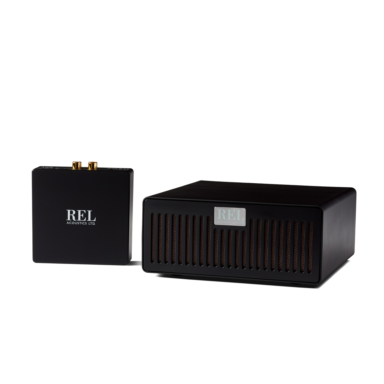 Reciever top and the REL AirShip Wireless Transmitter in Black