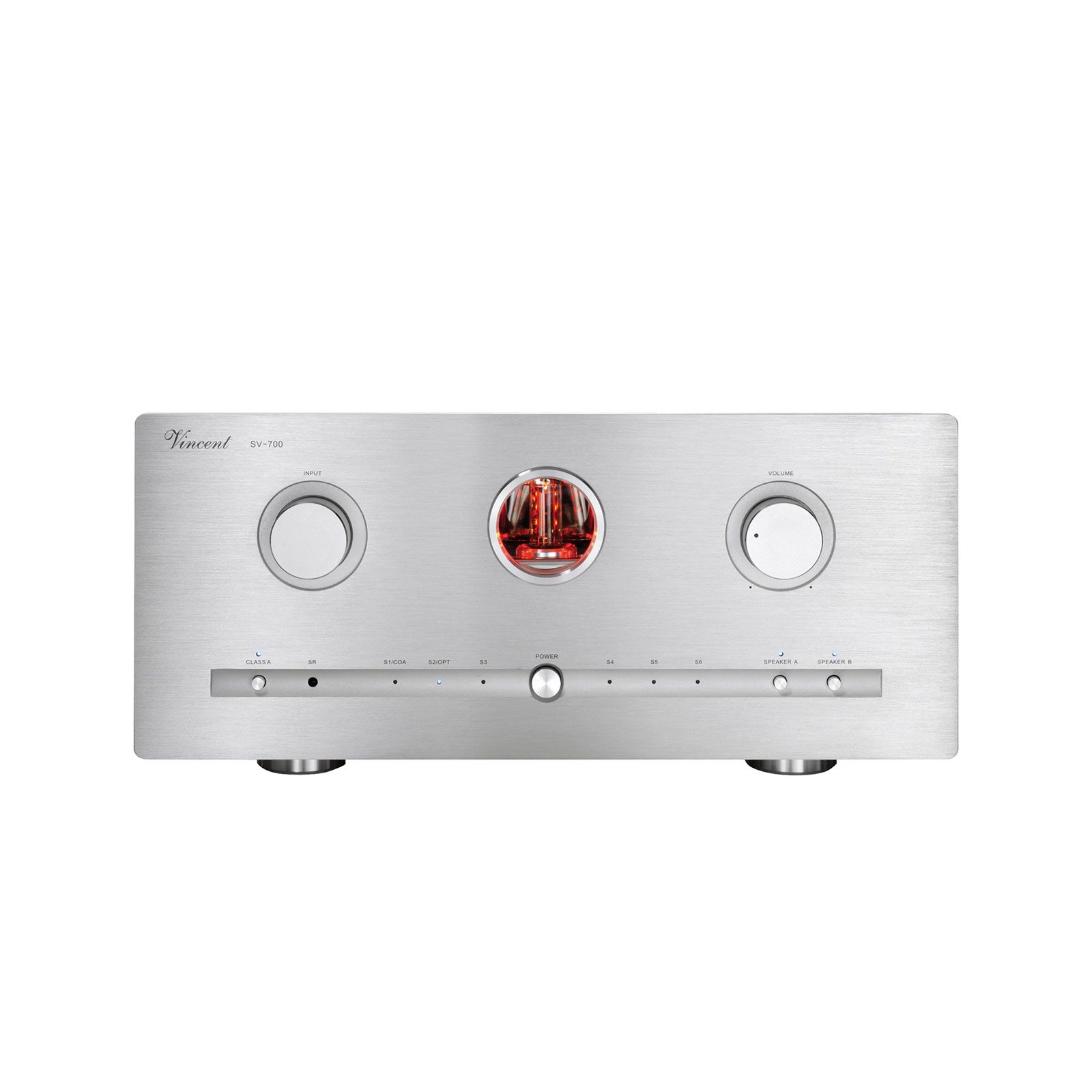 Front of Vincent Audio Integrated Amplifier Silver
