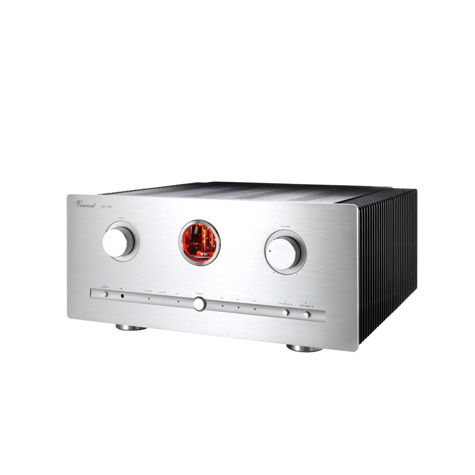 Side of Vincent Audio Integrated Amplifier Silver
