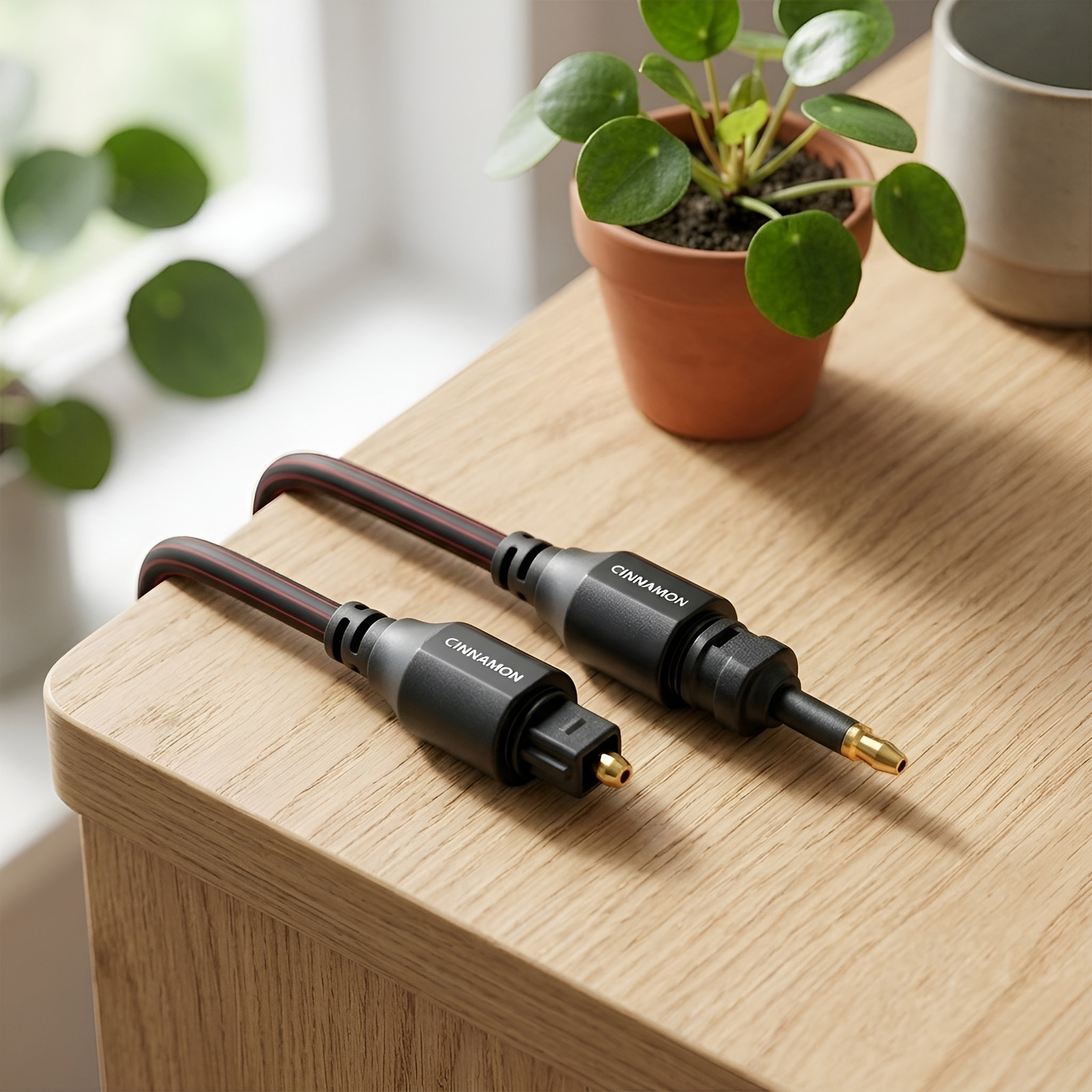 AudioQuest Cinnamon Toslink Fiber Optic Digital Cable + Mini Adaptor - 5.0 Meter