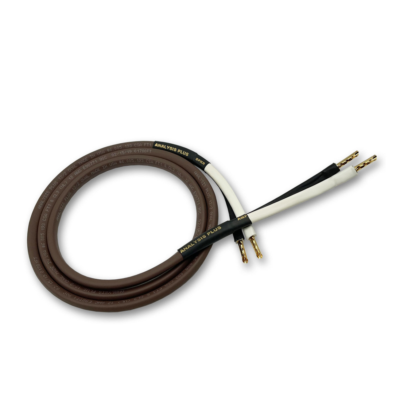 Analysis Plus Chocolate Oval Speaker Cable - 6 Foot - Banana to Spade - Pair