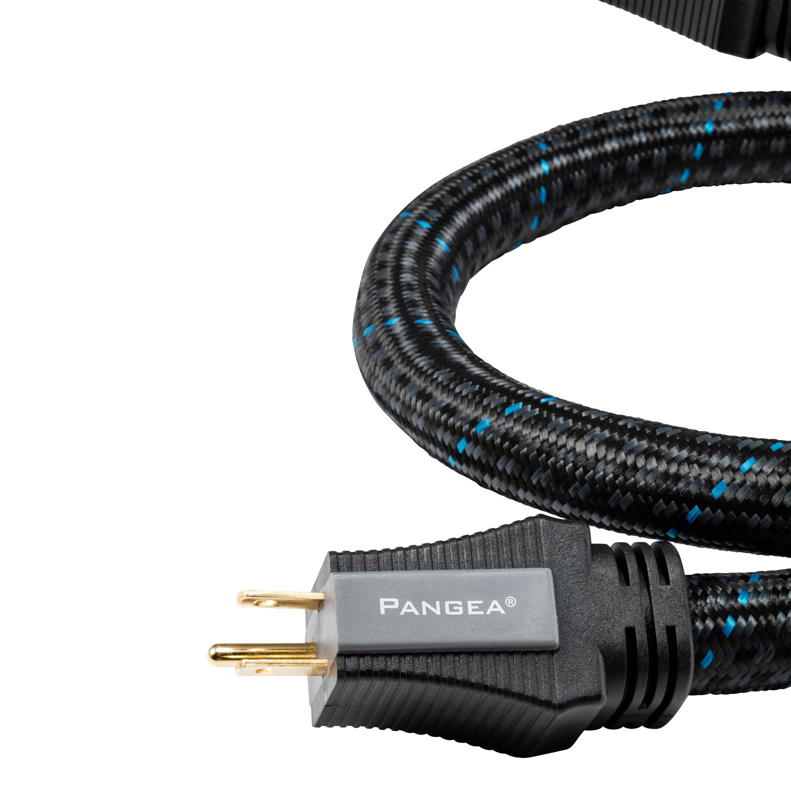 Closeup of coiled Pangea Audio AC-9 MkII power cable