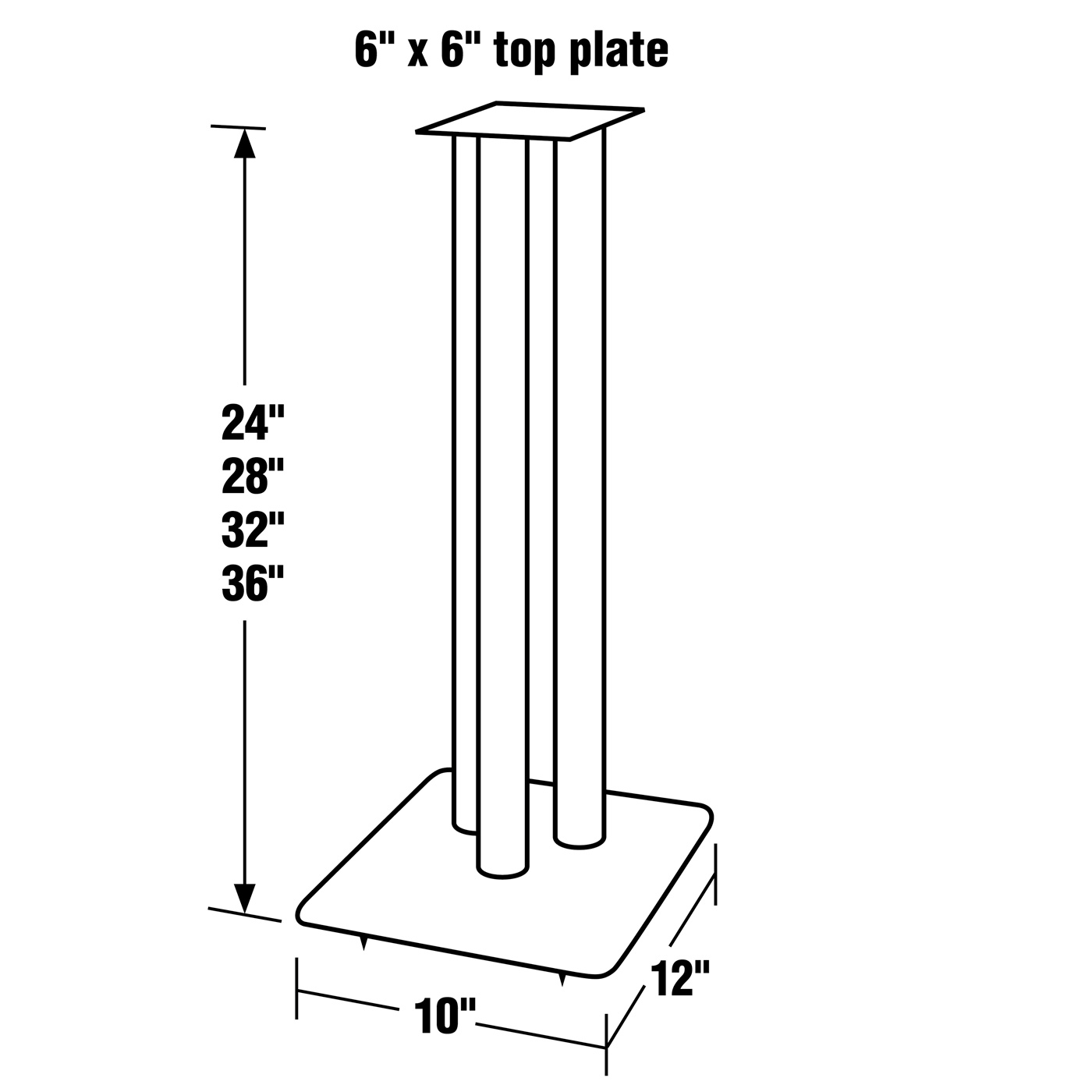 Diagram of Pangea Audio LS300 Speaker Stand