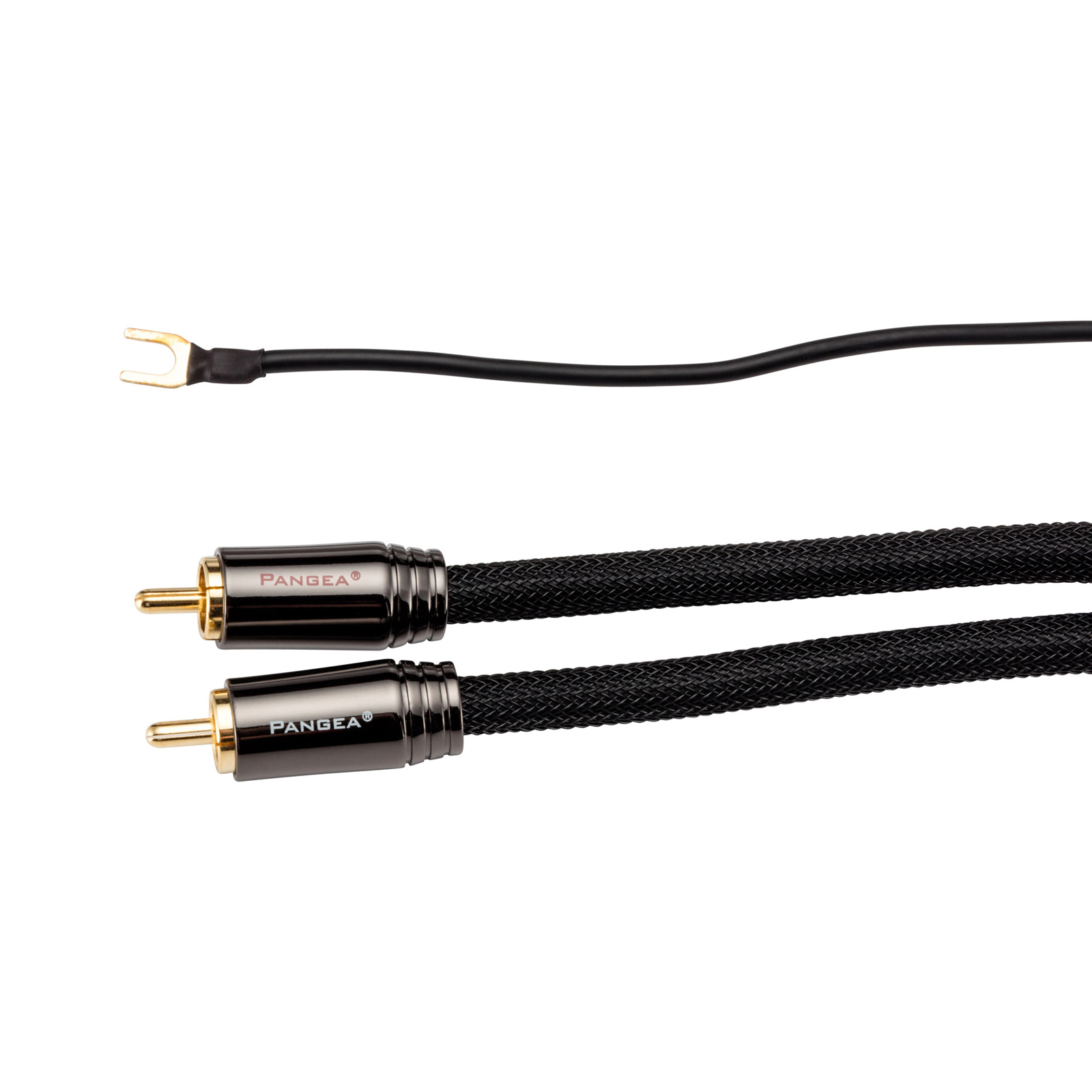 Closeup of Pangea Audio Premier SE turntable cable