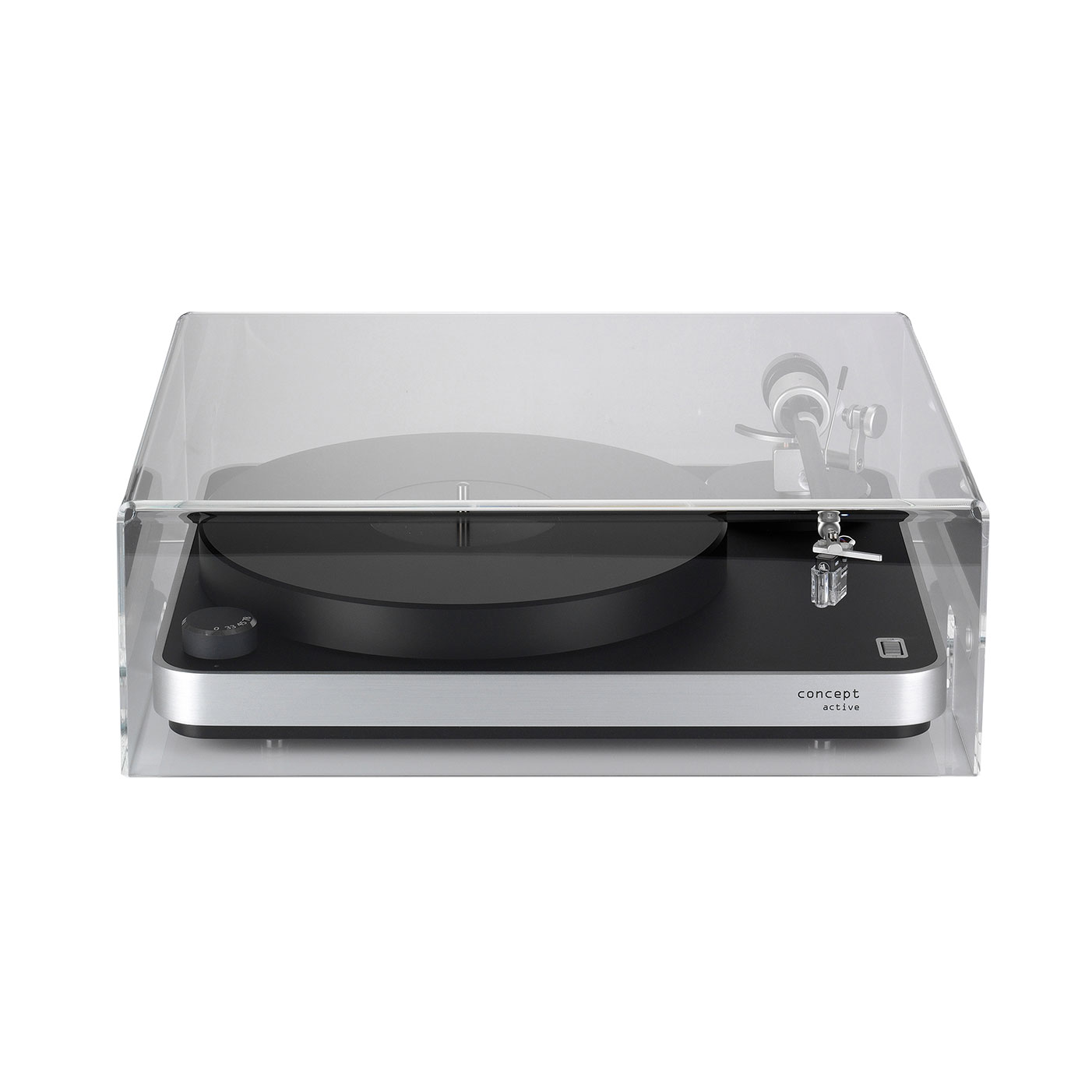 Front of Clearaudio Concept AiR Turntable - Black - Satisfy Black Tonearm