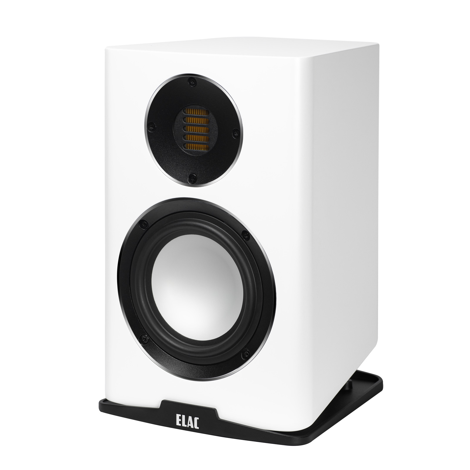 Left side of ELAC Carina BS 243.4 Bookshelf Speakers