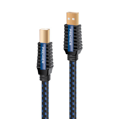 PANGEA Premier US Cable USB-A Male/USB-B Male 2.0 Gold plated 1m -  Audiophonics