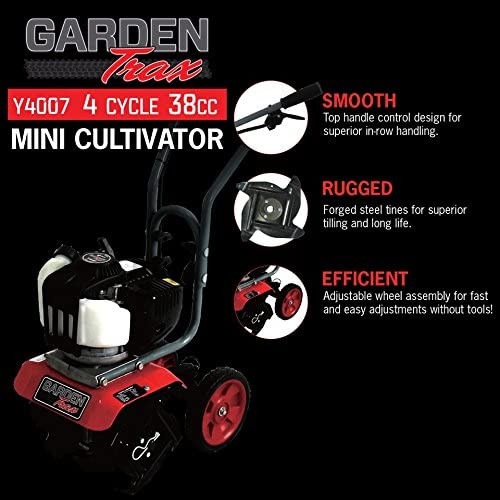 Garden Trax Mini Cultivator Tiller w/4Cycle Powerful 38cc