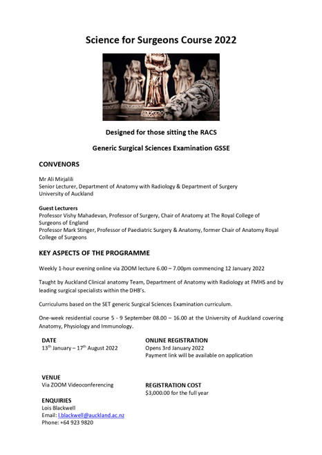 Science for Surgeons Course 2022 Science for Surgeons Course 2022