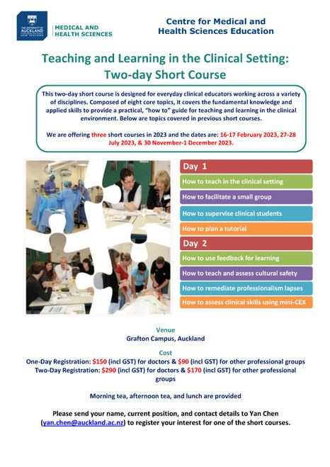 Teaching and Learning in the Clinical Setting - 2 day short course Nov 2023