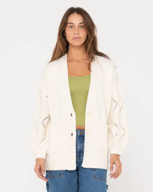Rossie Relaxed Fit Knit Cardigan - Snow