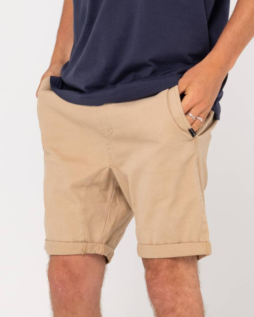 Hooked On Elastic Waist Short - Khaki