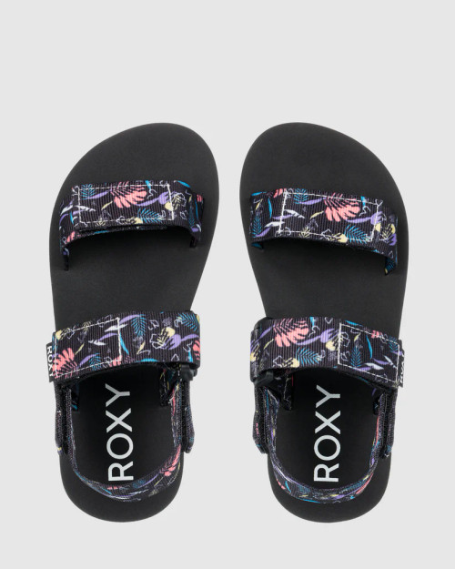 Girls Roxy Cage Sandals - Black Print