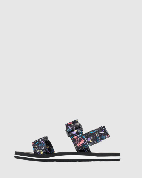 Girls Roxy Cage Sandals - Black Print