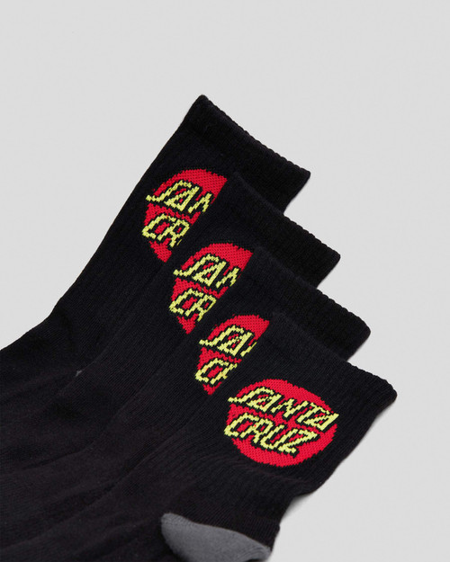 Boys' 2-8 Classic Dot Crew Socks 4 Pack - Black