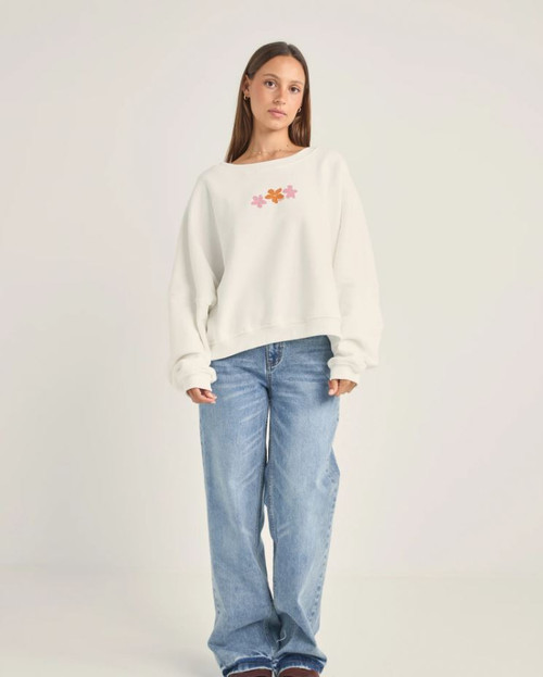 Bora Bora Slouch Fleece - Vintage White