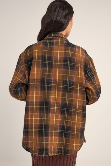 Flannel Oversized Shirt - Brown