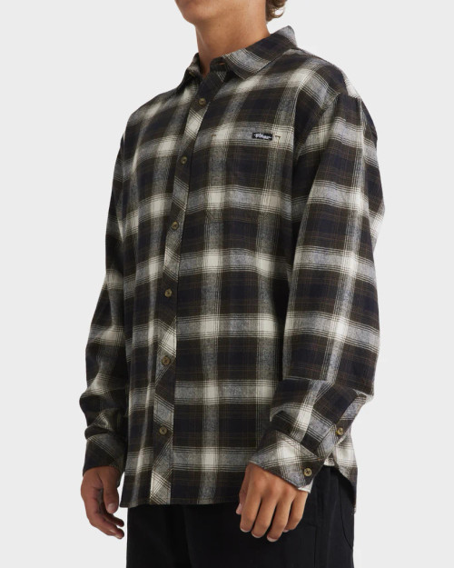 Mens Coastline Flannel Shirt - Chocolate