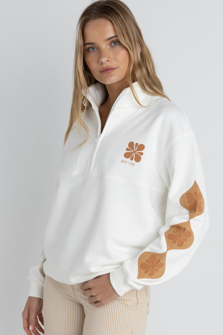 Solitude 1/4 Zip Fleece - Vintage White