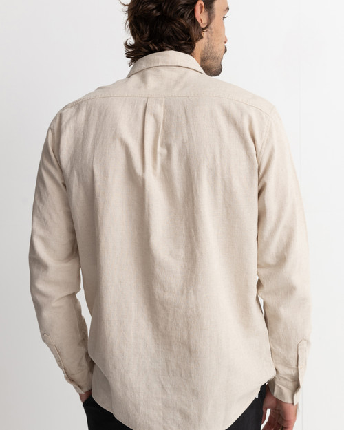 Classic Linen Long Sleeve Shirt - Sand