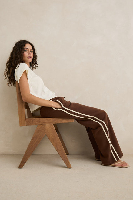 Contrast Track Pant - Brown