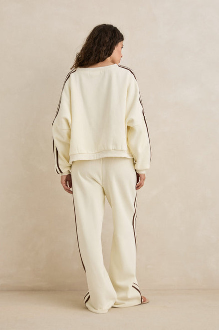 Contrast Track Pant - Cream