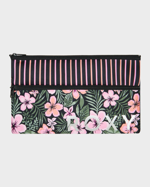 Girls White Shoulder Pencil Case - Anthracite Fearless Floral