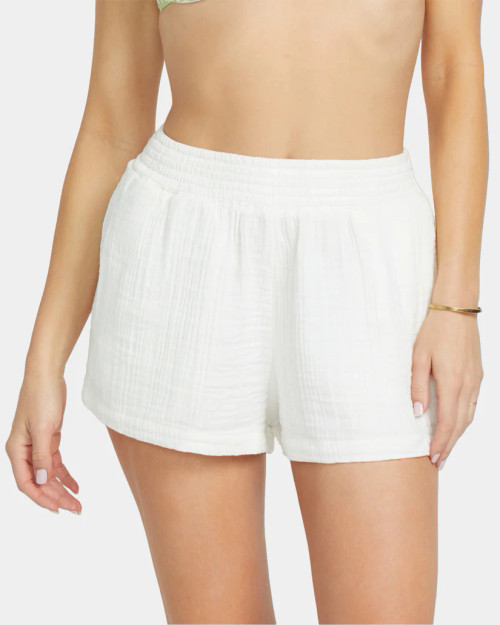 In The Waves Elastic Waist Shorts - Salt Crystal