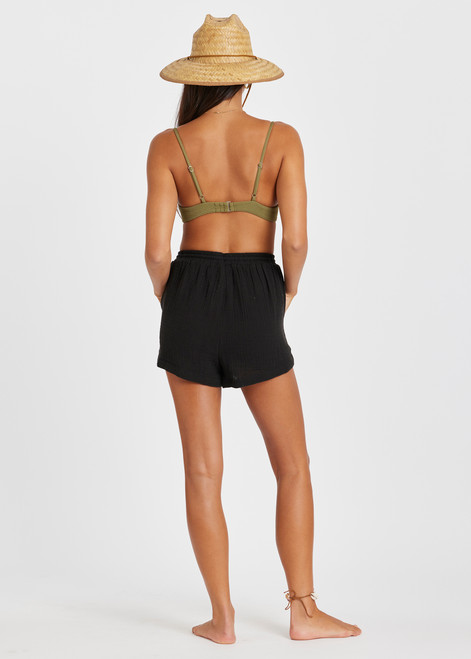 Surf Goddess Woven Shorts - Black