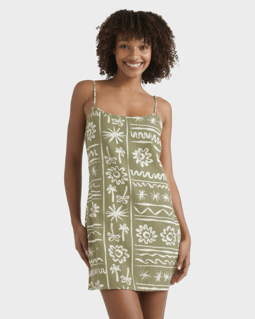 Women's Beach Haze Mini Dress - Green Tea