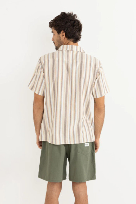 Vacation Stripe Ss Shirt - Tobacco
