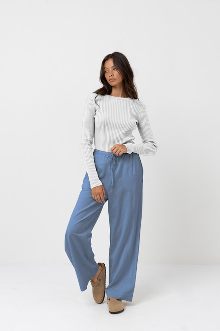 Classic Drawstring Pant - Steel Blue