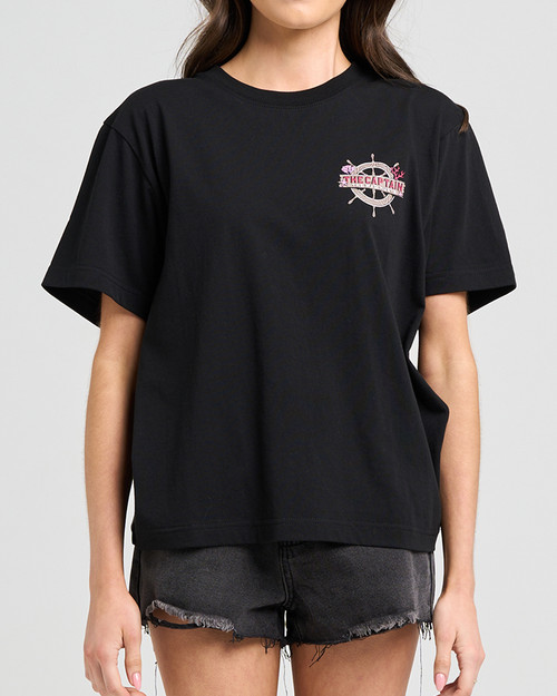 The Sea Captain Ss Tee - Black