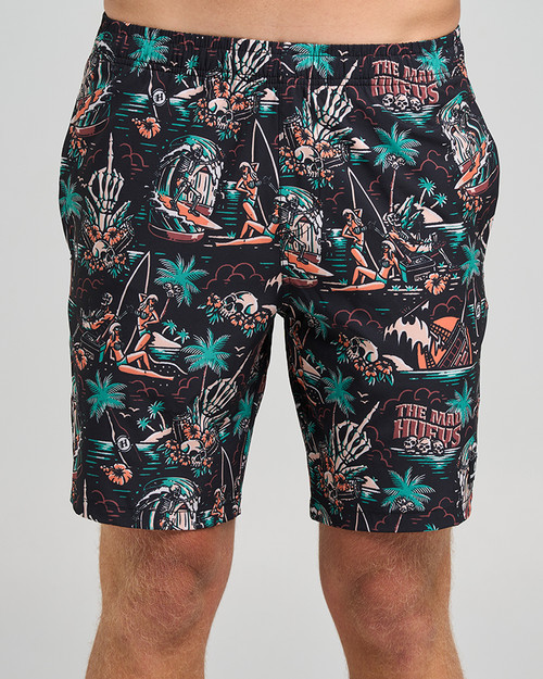 She'll Be Right 18" Swim Volley Shorts - Black