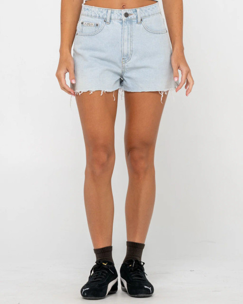 Penny Kick Flare Denim Short - Sky Blue