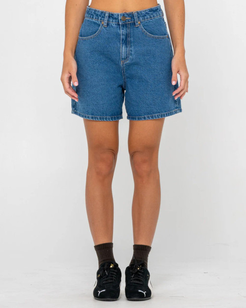 Cyprus High Waisted Denim Short - Middy Blue