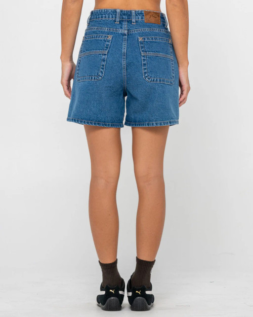 Cyprus High Waisted Denim Short - Middy Blue