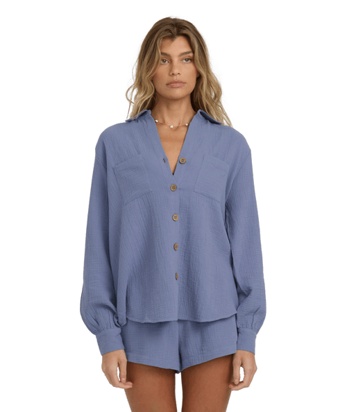 Sweet Swell Long Sleeve Shirt - Stone Blue