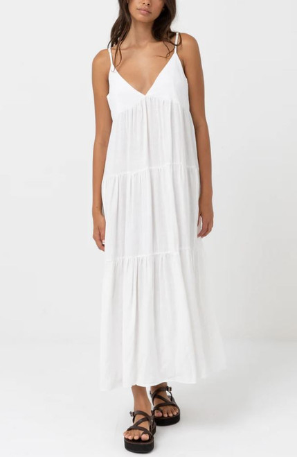 Classic Tiered Midi Dress - White