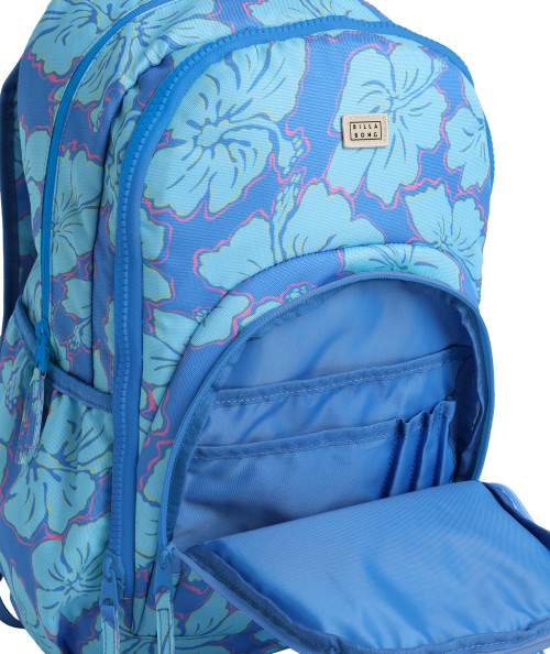 Girls Happy Hibiscus Roadie Jr Backpack - Tidal Blue
