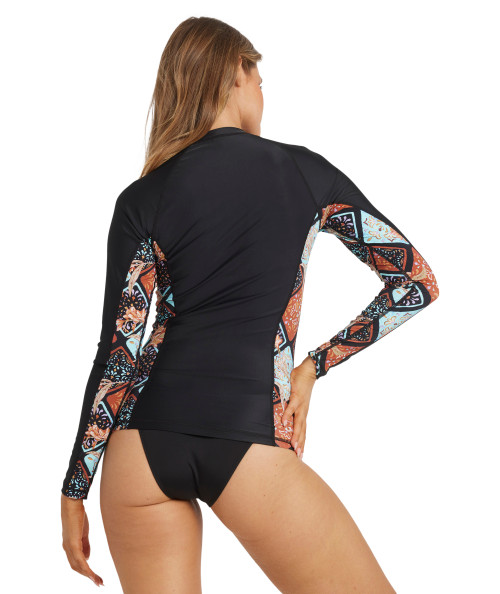 Forever Folk Reef Break L SRash Vest - Black Pebble
