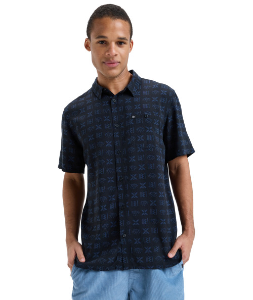 Safe Paradise Short Sleeve Shirt - Black Etched In Stone 32