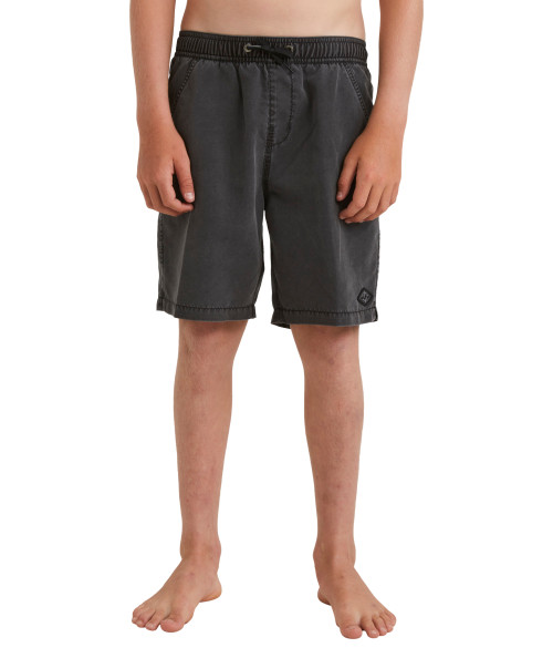 Boys 8-16 All Day Overdye Layback Boardshorts- Washed Black