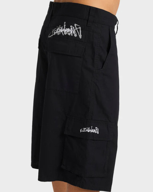 Script Cargo Shorts - Black